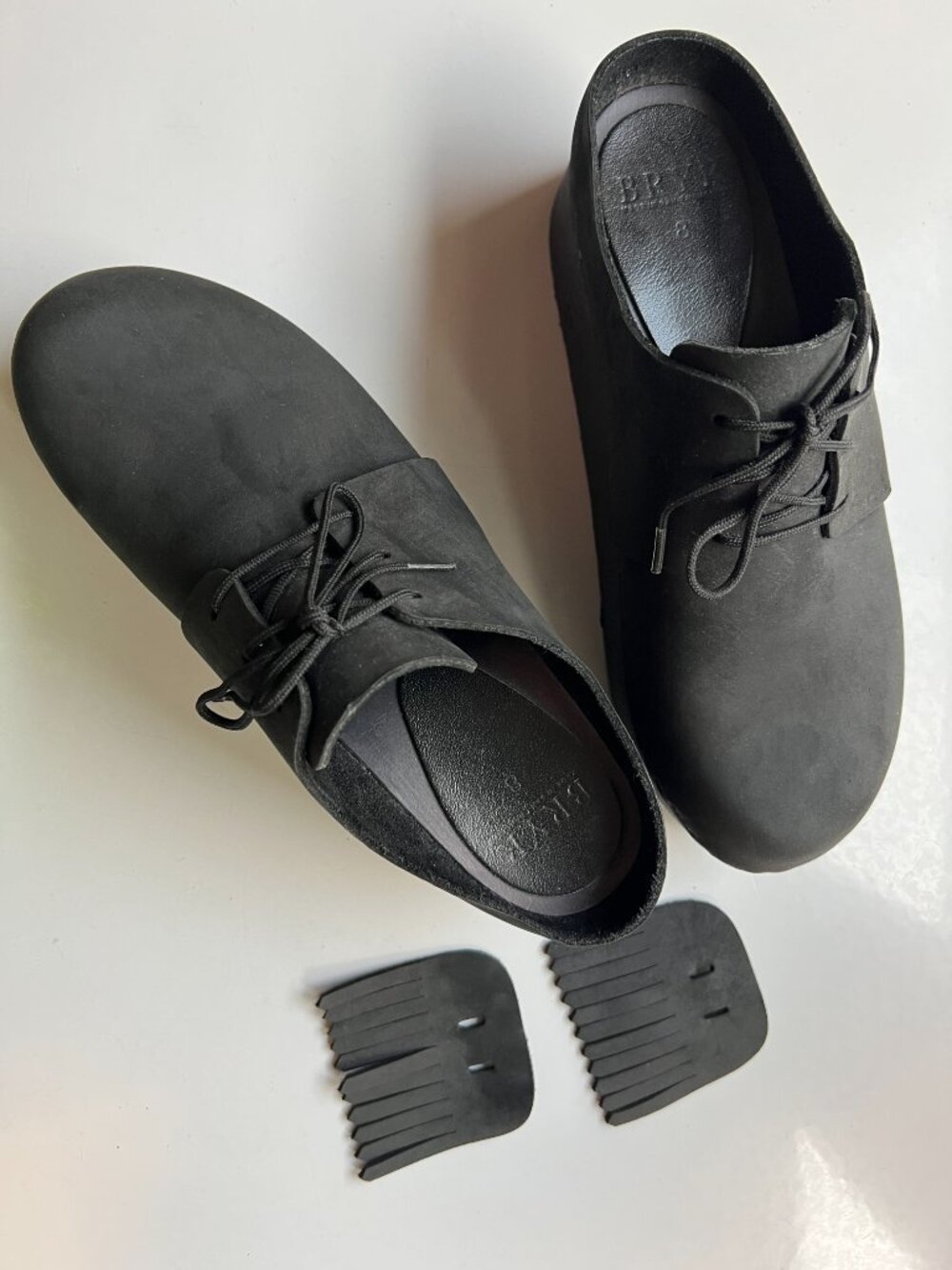 Bryr Zoe Monochrome Black Platform Clog with Removable Kilt - Picture 5 of 12